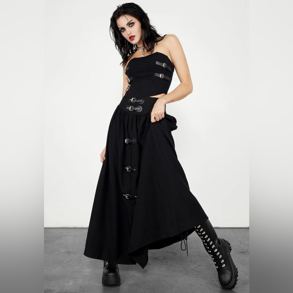 Disturbia Afterlife Buckled Maxi Skirt